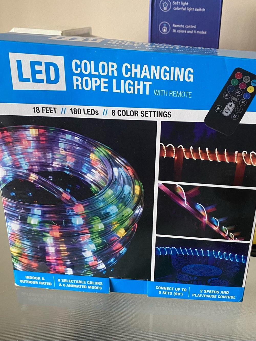 LED Color Changing Rope Light with Remote – 18 ft